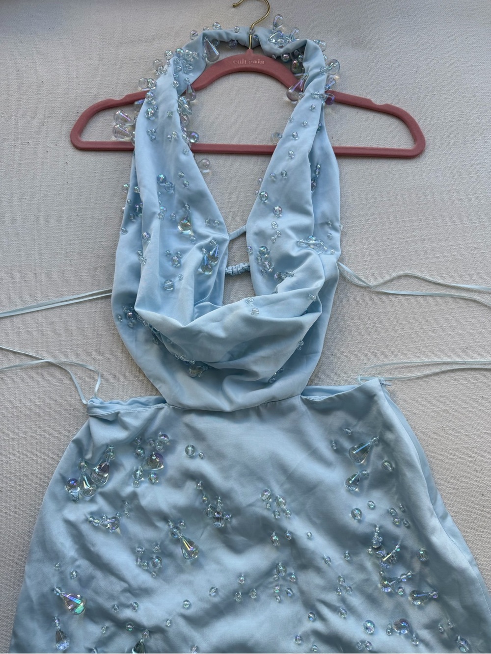 Cult Gaia Issey dress - Crystal Embellished Mini Dress in Breeze - Picture 10 of 12